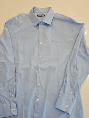 Roberto Cavalli Sky Blue Men's Dress Shirt